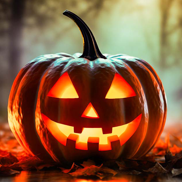 Græskarhoved til Halloween