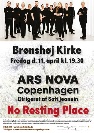 Plakat for påskekoncert med ARS NOVA
