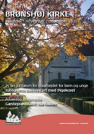 Forsiden på Brønshøj Kirkes kirkekalender for november og december 2025
